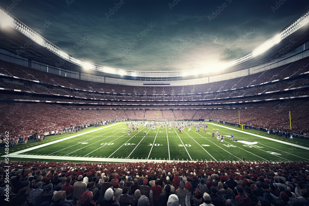 American Football, Superbowl Match in Large Stadium