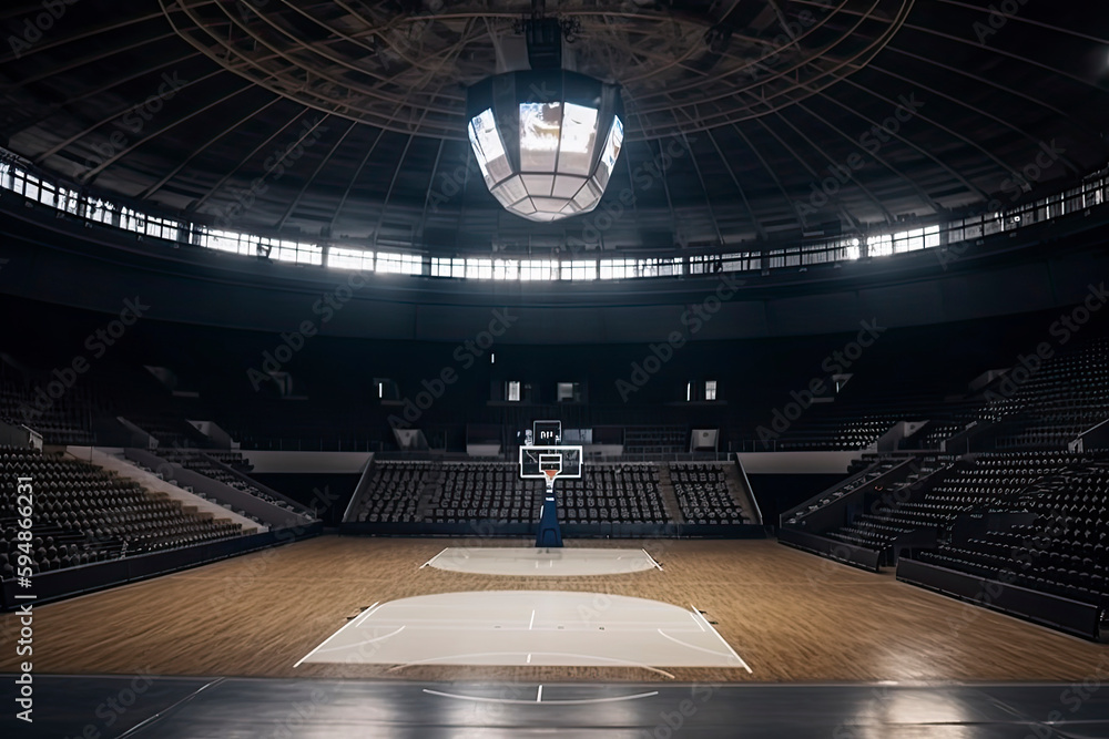 Basketball Arena with basketball ball