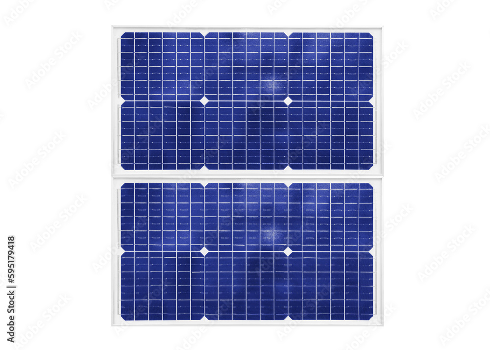 Solar panels in solar farm with sun lighting to create the clean electric power