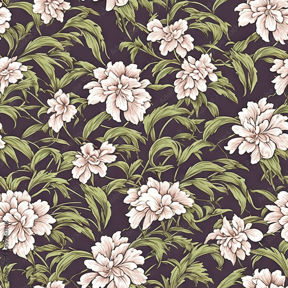 Hydrangea flower seamless pattern. Floral seamless background. Generative AI