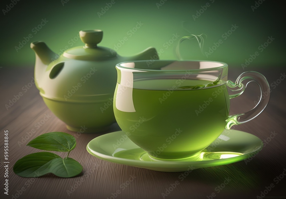 Healthy green tea cup