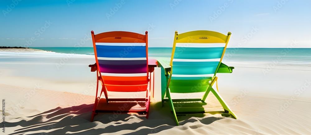 Beach chairs at the beach