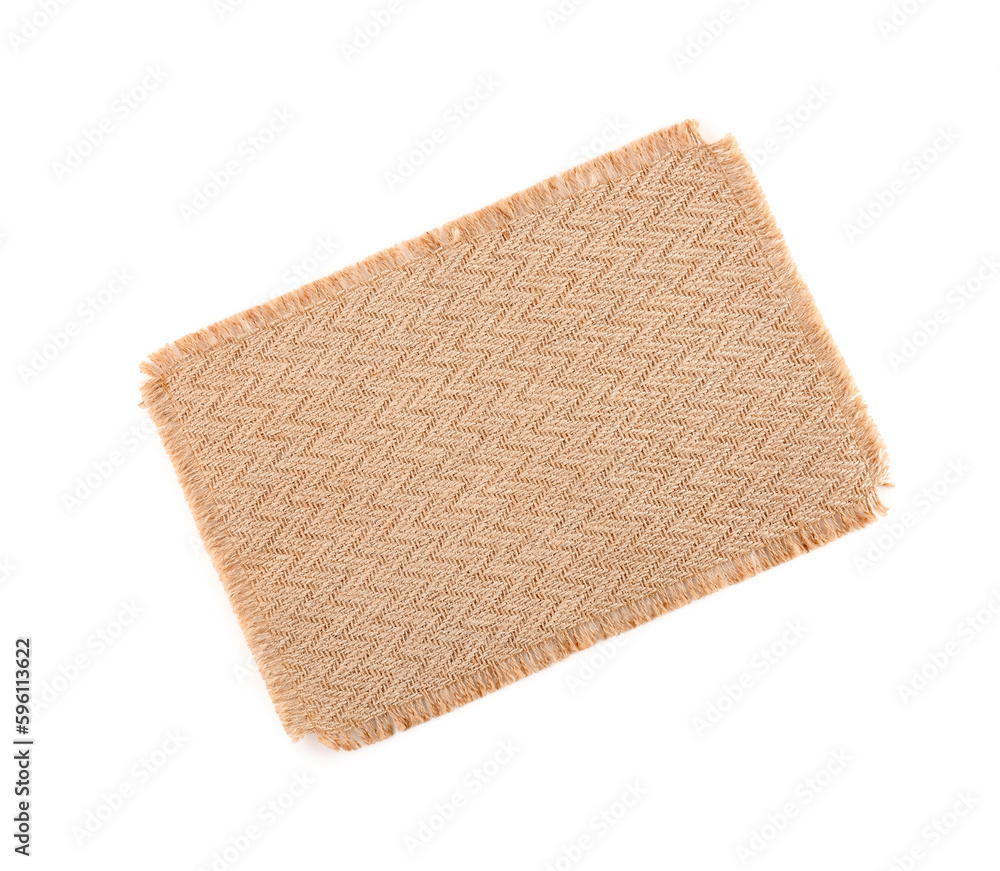 Clean fabric napkin on white background