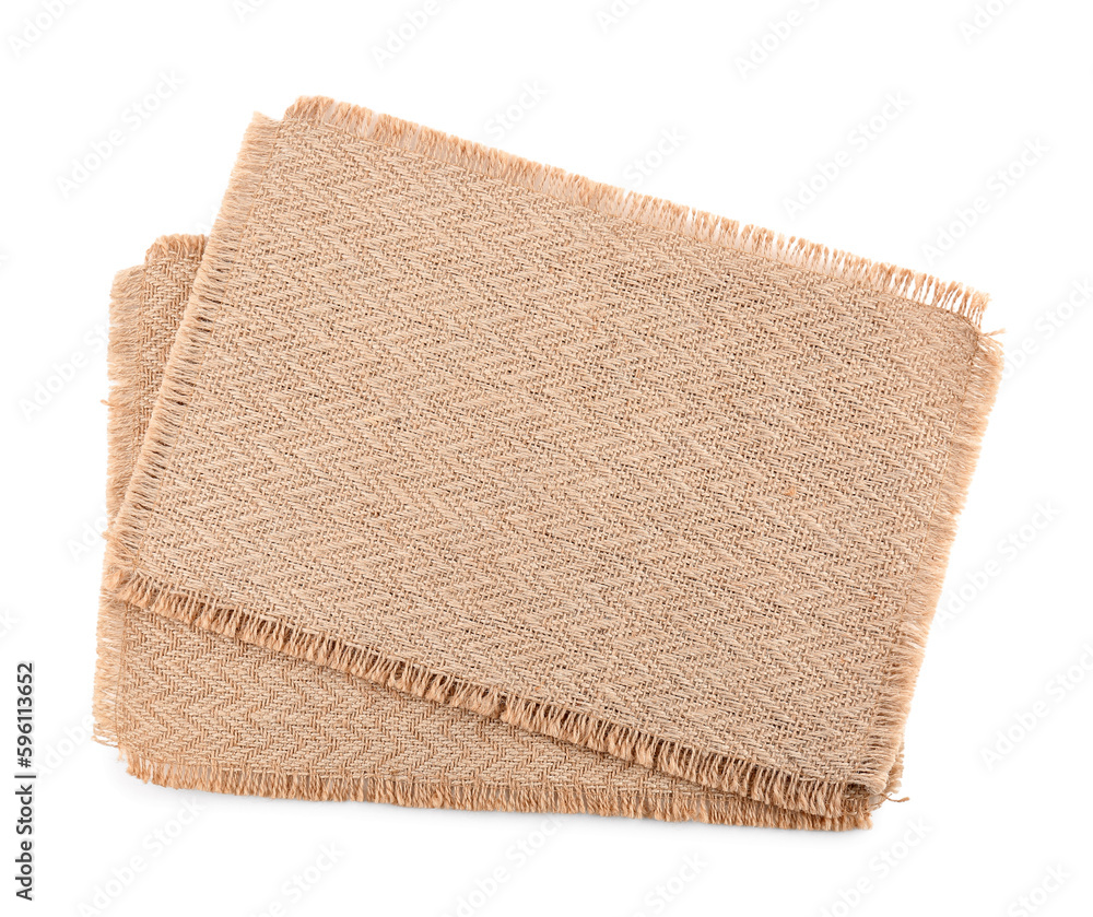 Clean fabric napkins on white background