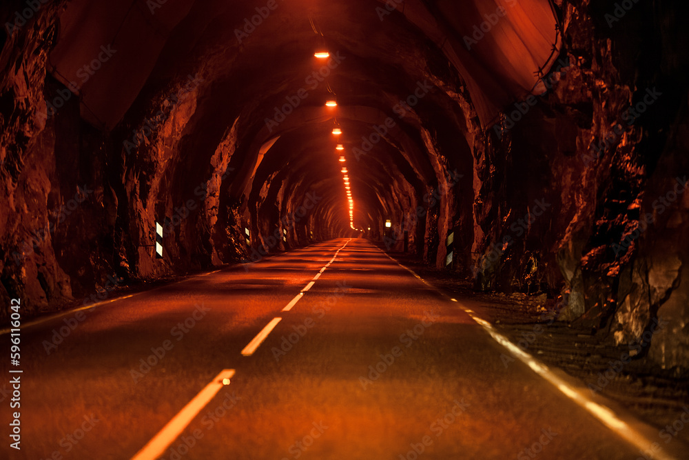 Underground tunnel in the mountains