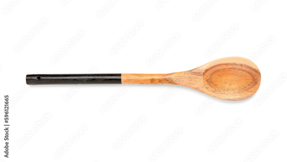 Wooden spoon isolated on white background