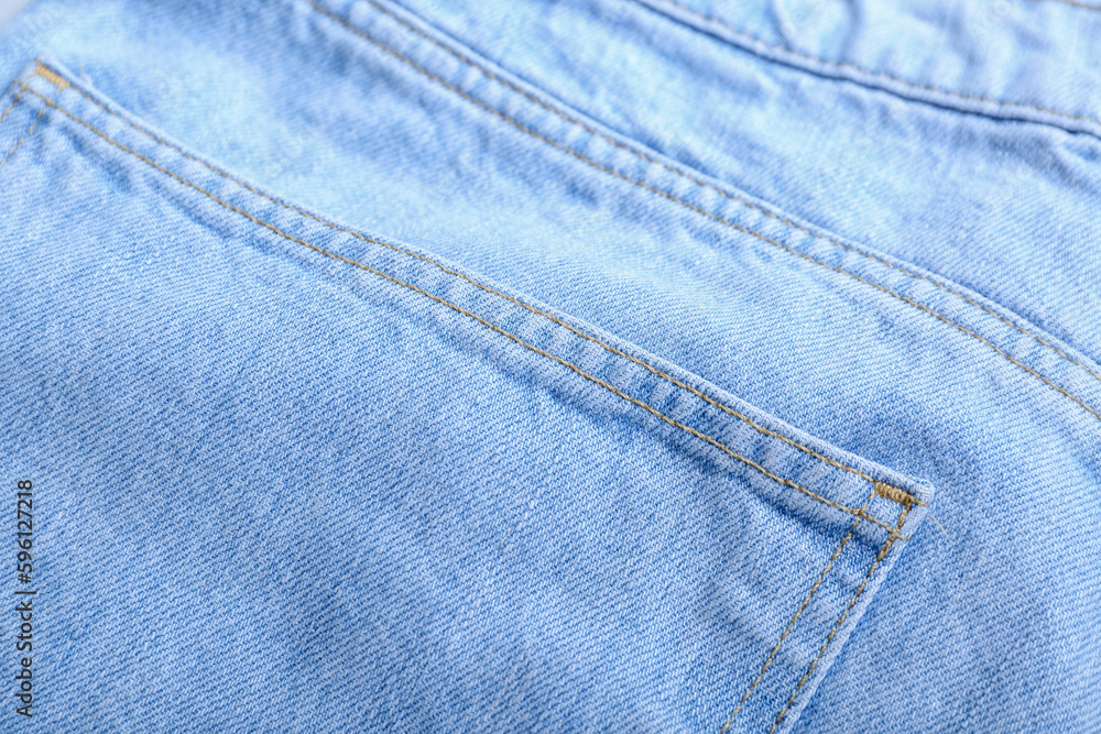 Blue jeans as background, closeup