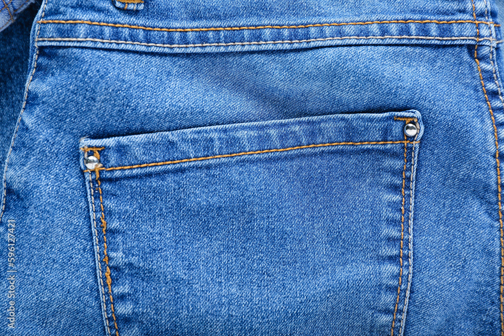 Blue jeans as background, closeup