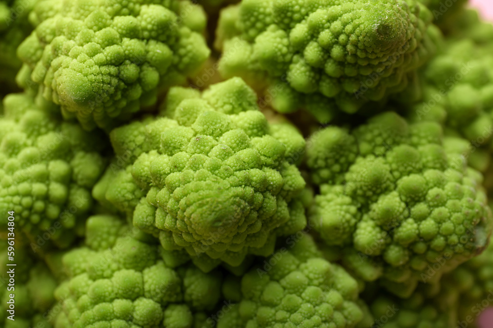 Romanesco cabbage as background, closeup