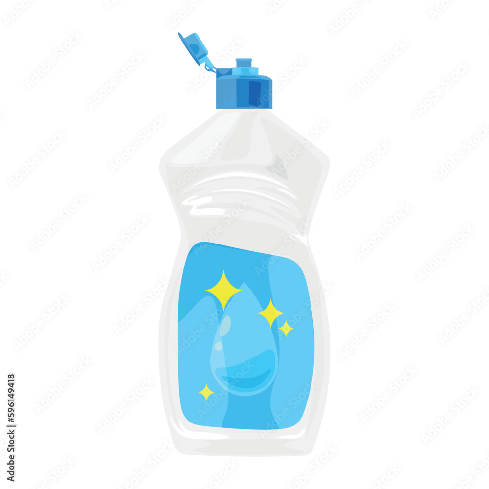 Bottle of detergent for housecleaning on white background