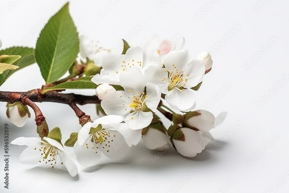 White bouquet of white background