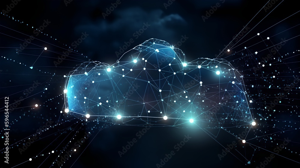 A cloud security concept image representing a secure and protected cloud computing infrastructure sy