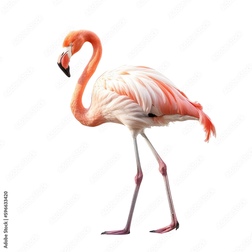 flamingo isolated on white	 