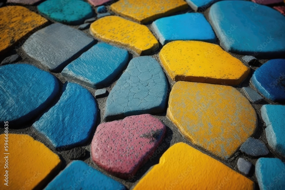 vibrant and textured surface of multicolored stones. Generative AI