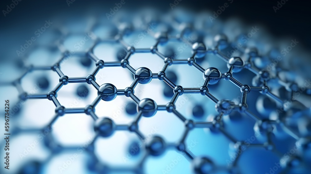 A detailed macro view of a nanotechnology molecule fiber, showcasing the intricate structure and con