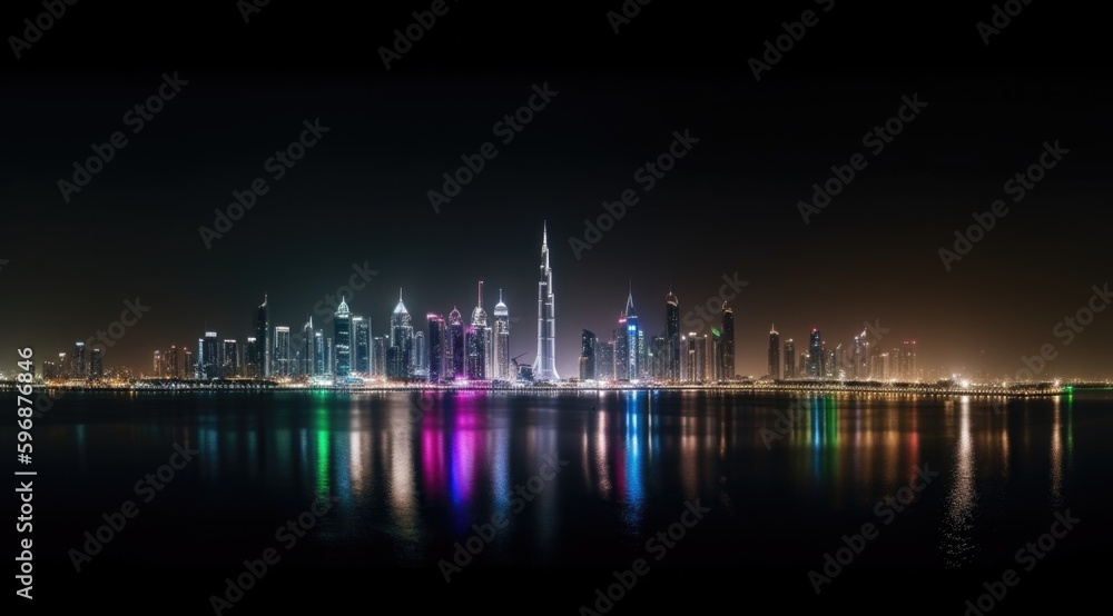 Dubai background. Illustration AI Generative.