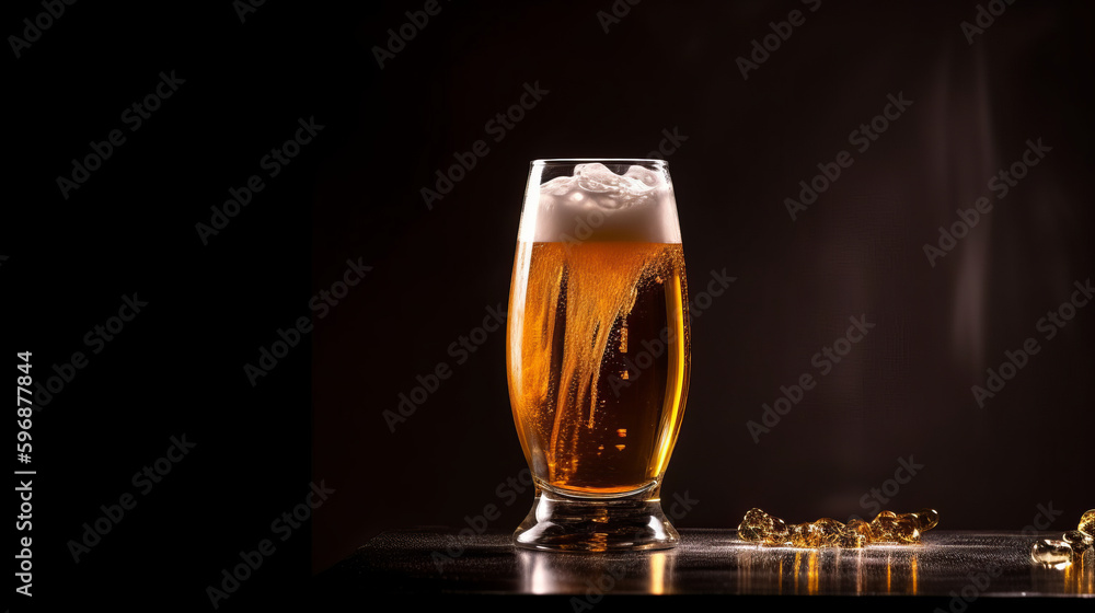 Beer glass. Illustration AI Generative.