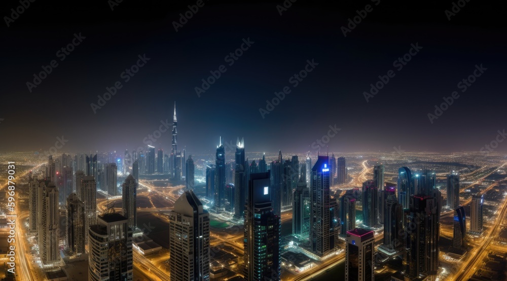 Dubai background. Illustration AI Generative.