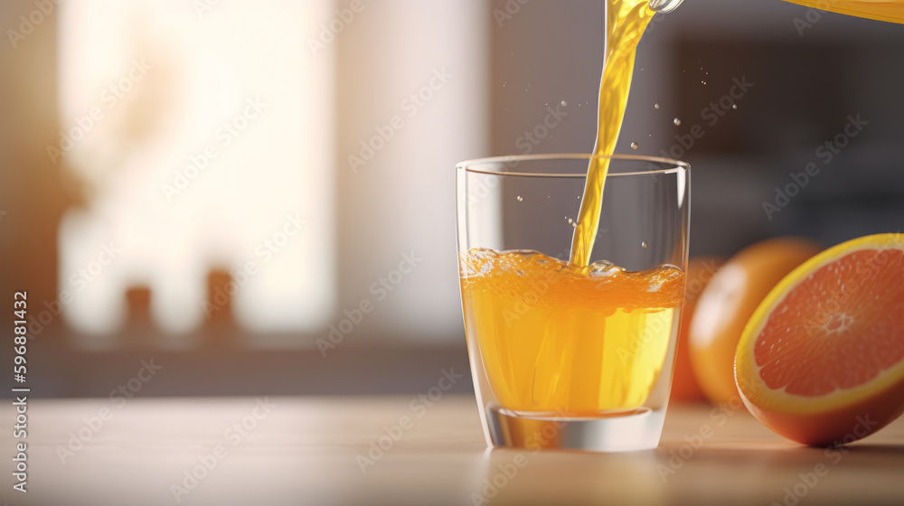 Orange Juice. Illustration AI Generative