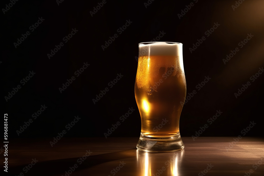 Beer glass. Illustration AI Generative.