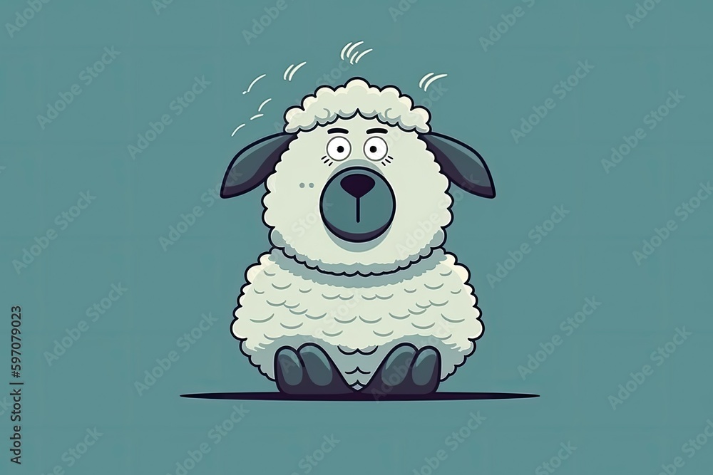 sheep meditating with its eyes closed. Generative AI