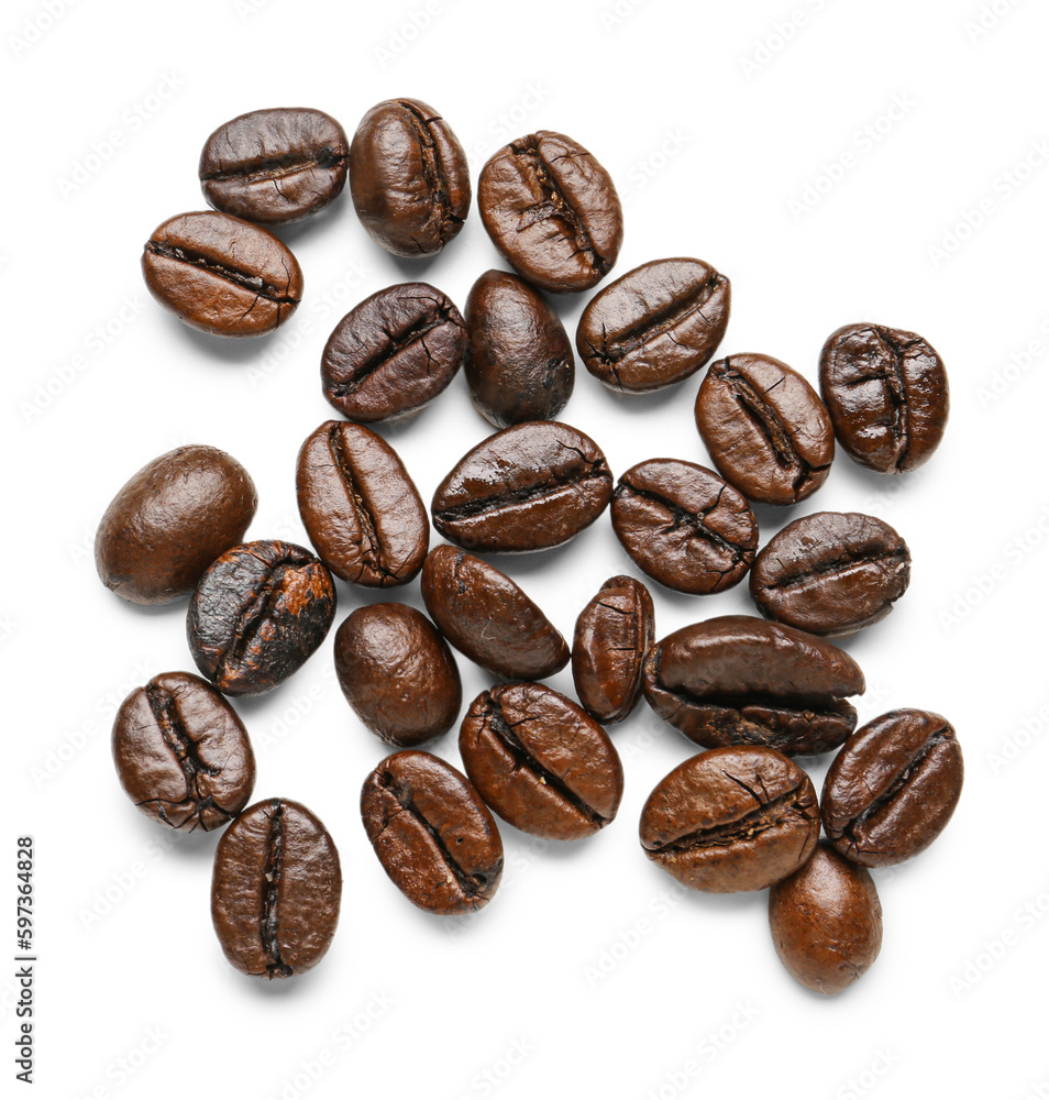 Coffee beans isolated on white background