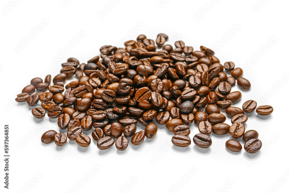 Coffee beans isolated on white background