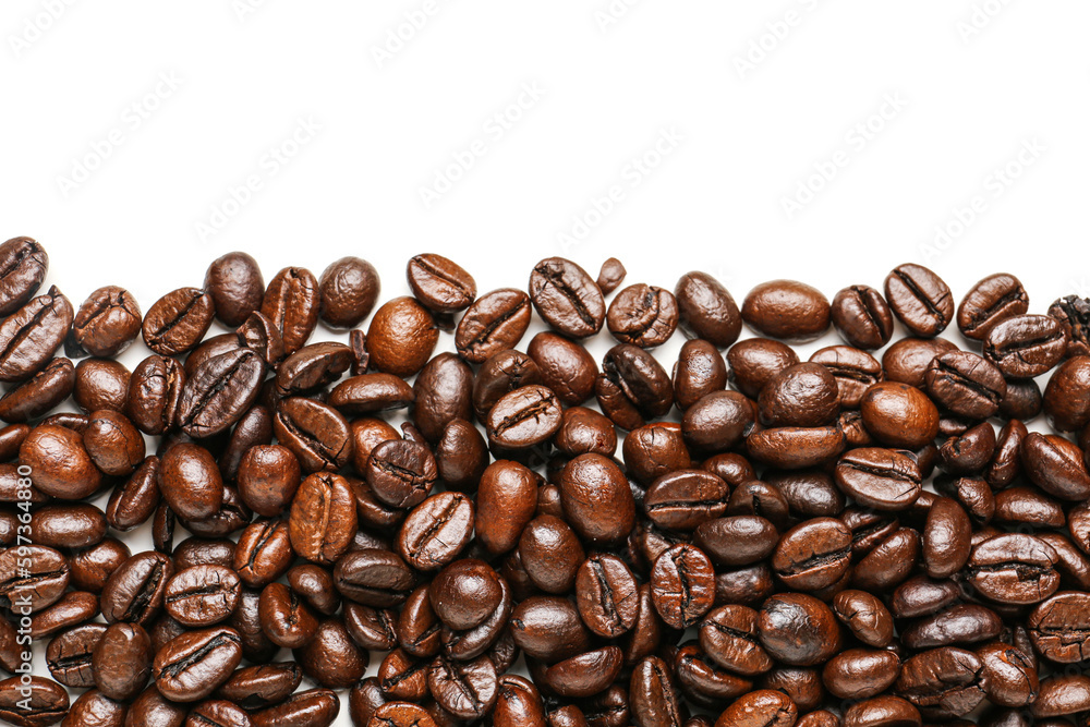 Coffee beans isolated on white background