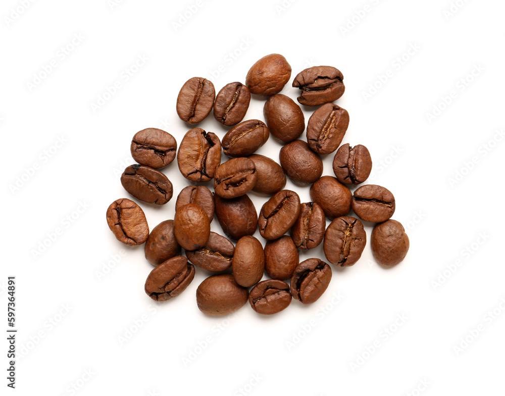 Coffee beans isolated on white background