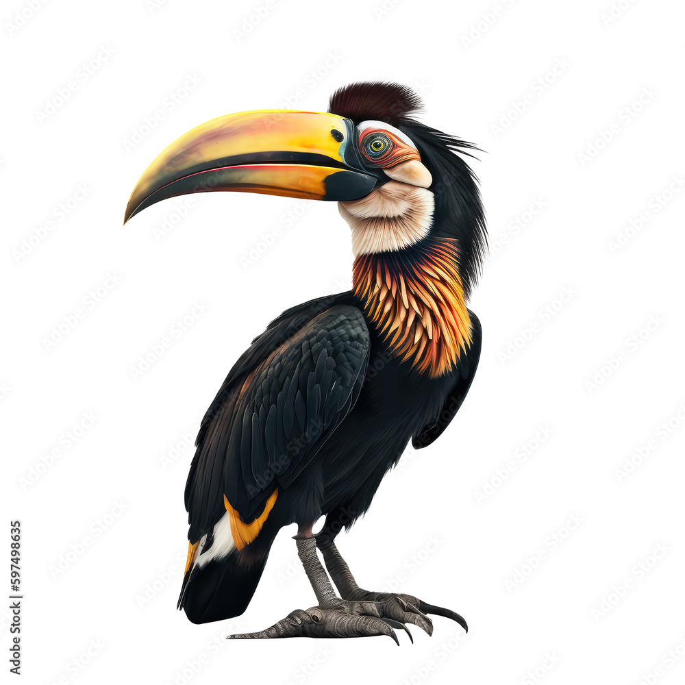 Great Hornbill isolated on white background