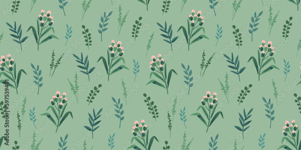 Floral seamless pattern. Vector design for paper, cover, fabric, interior decor and other