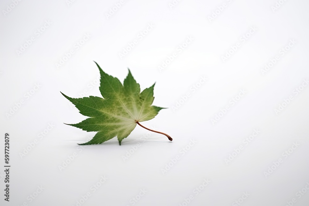 green leaf isolated on a white background. Generative AI