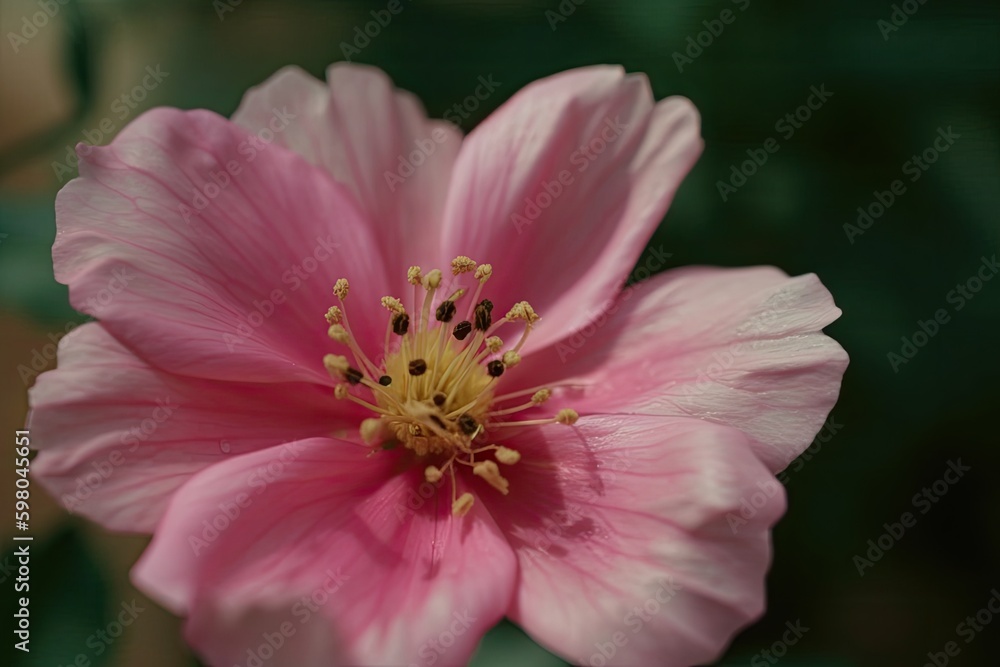 vibrant pink flower with a fresh green background in close-up. Generative AI Generative AI