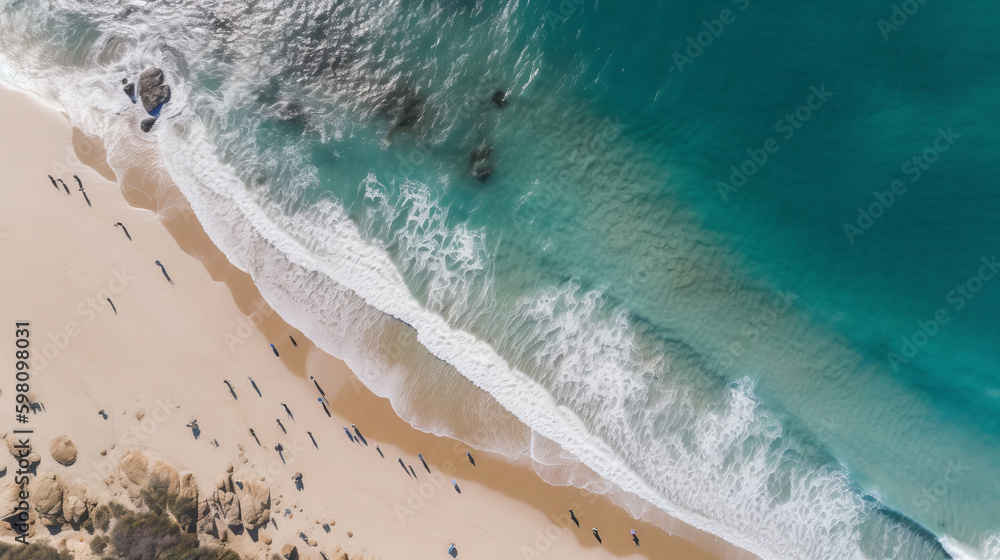 Beach and ocean. Illustration AI Generative.