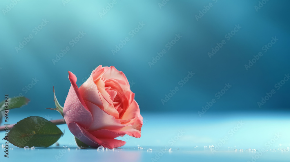 Rose flower background. Illustration AI Generative.