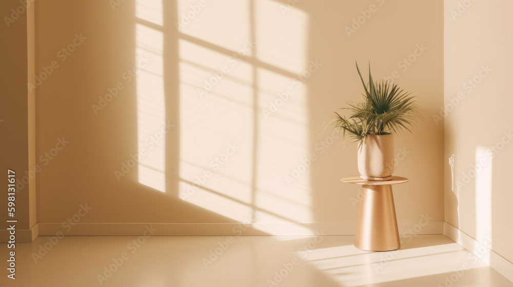 Minimal luxury aesthetic modern interior. Illustration AI Generative.