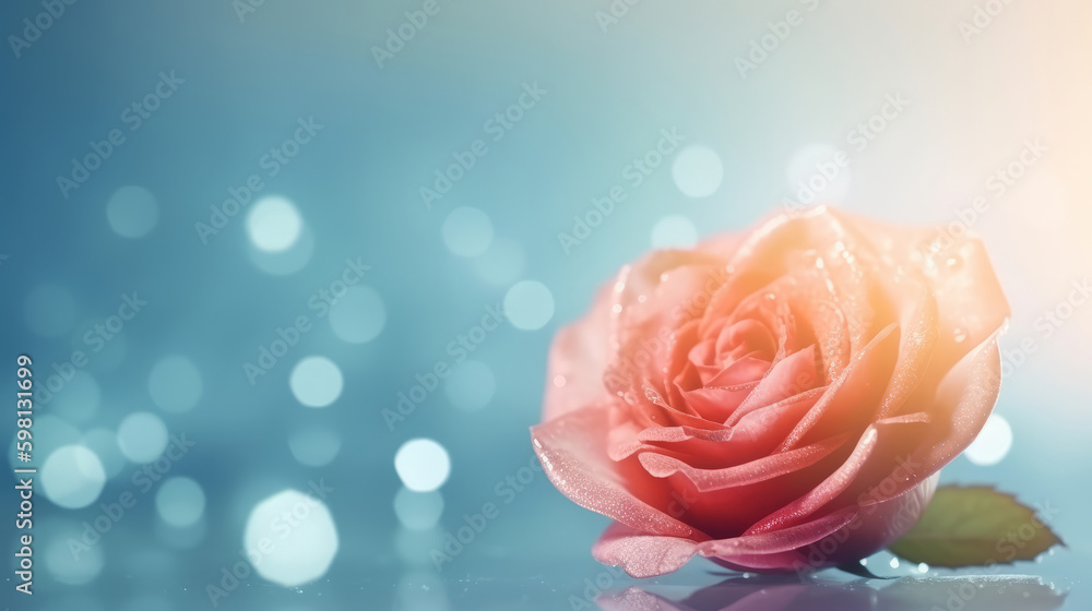 Rose flower background. Illustration AI Generative.