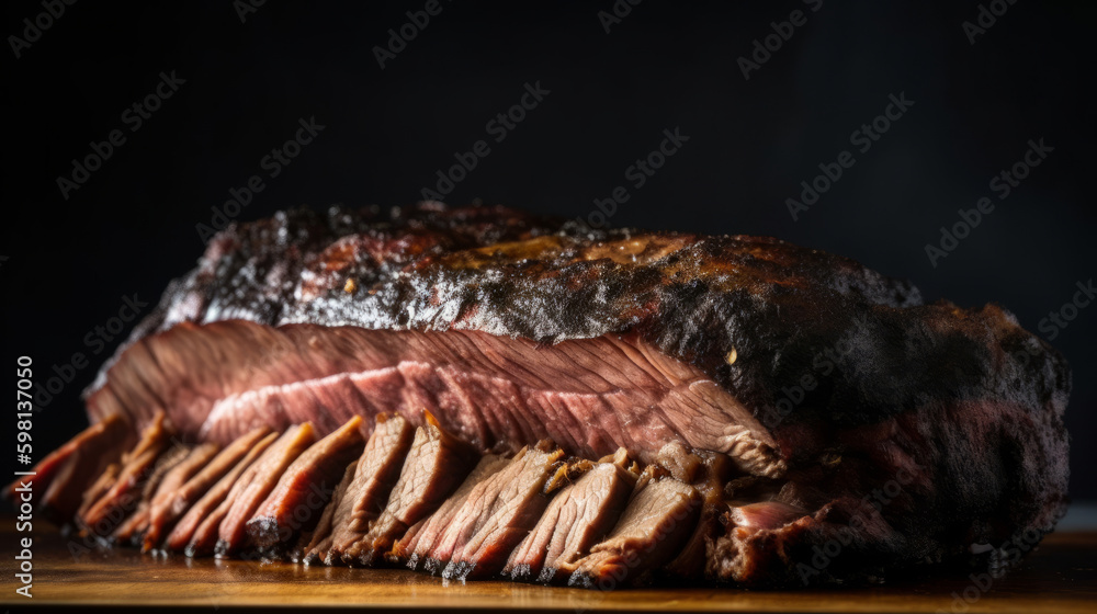 American barbecue beef Illustration AI Generative.