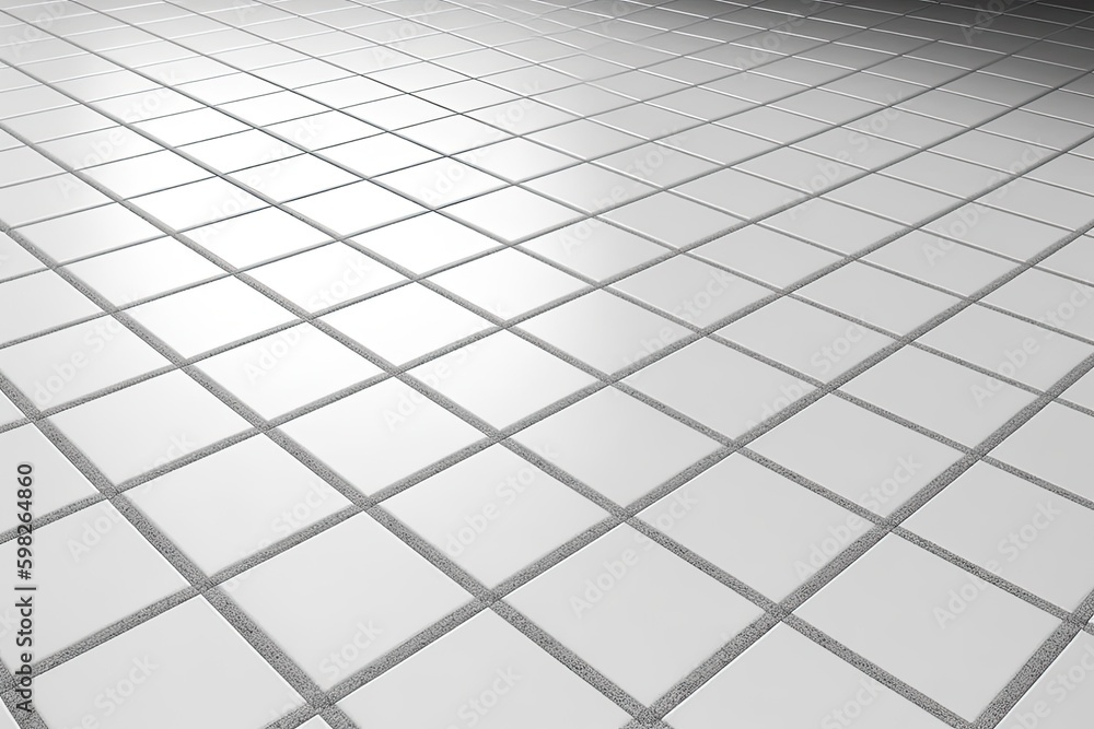 bright white tiled floor with a beam of light shining down. Generative AI Generative AI