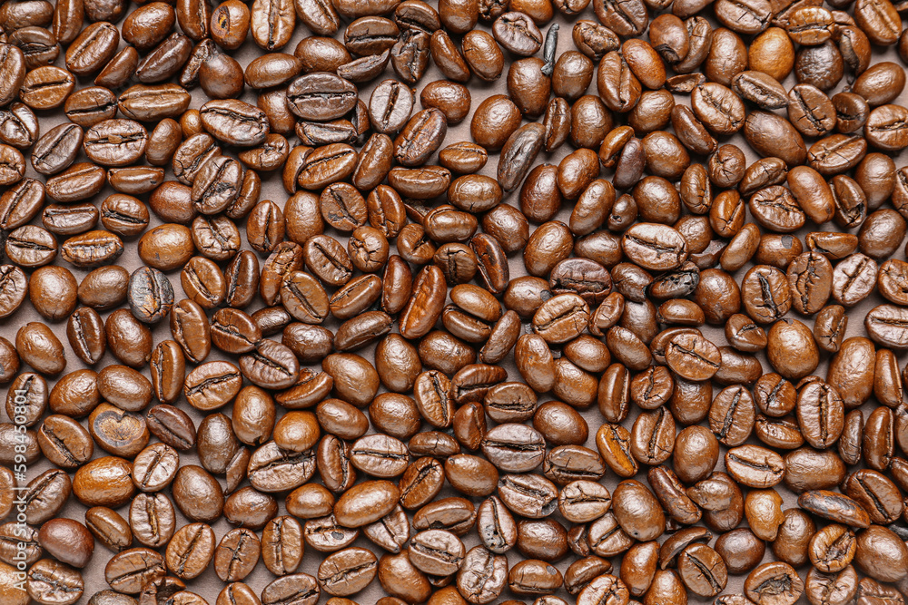 Closeup view of coffee beans as background