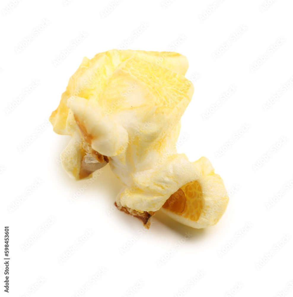 Crispy popcorn on white background