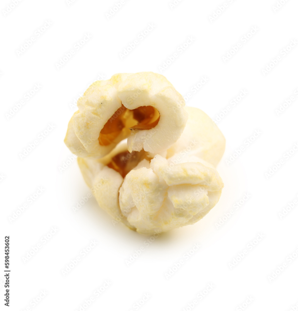 Crispy popcorn on white background