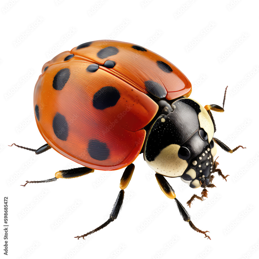 ladybug on white background