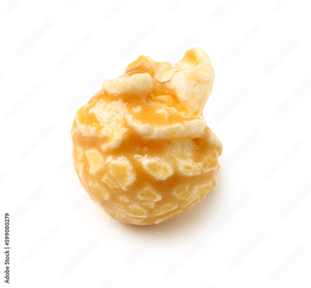 Crispy popcorn on white background