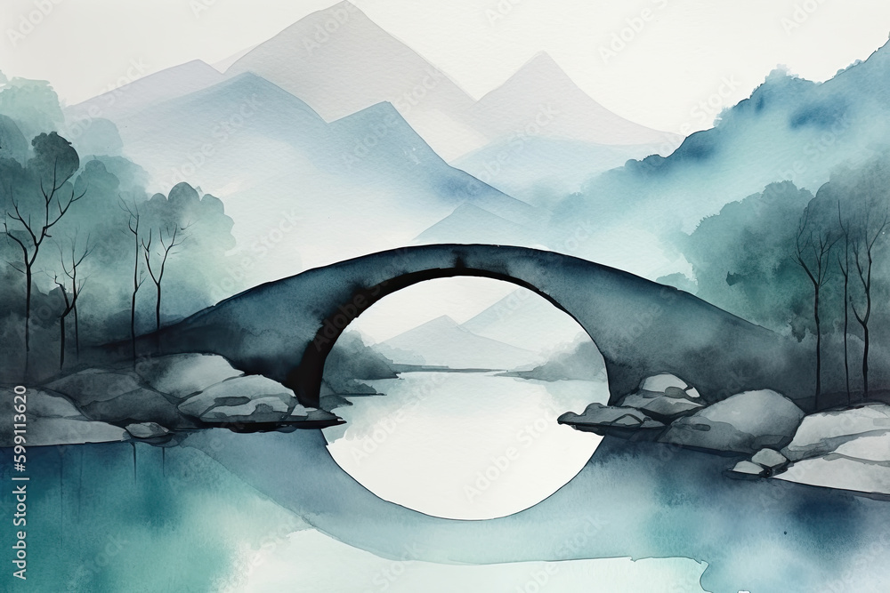 Chinese Garden landscape painting