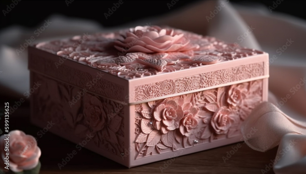 Indulgent chocolate dessert in ornate gift box generated by AI