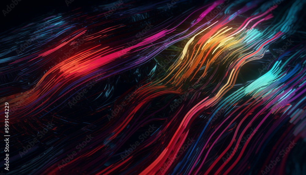 Glowing abstract backdrop with vibrant colors and motion generated by AI