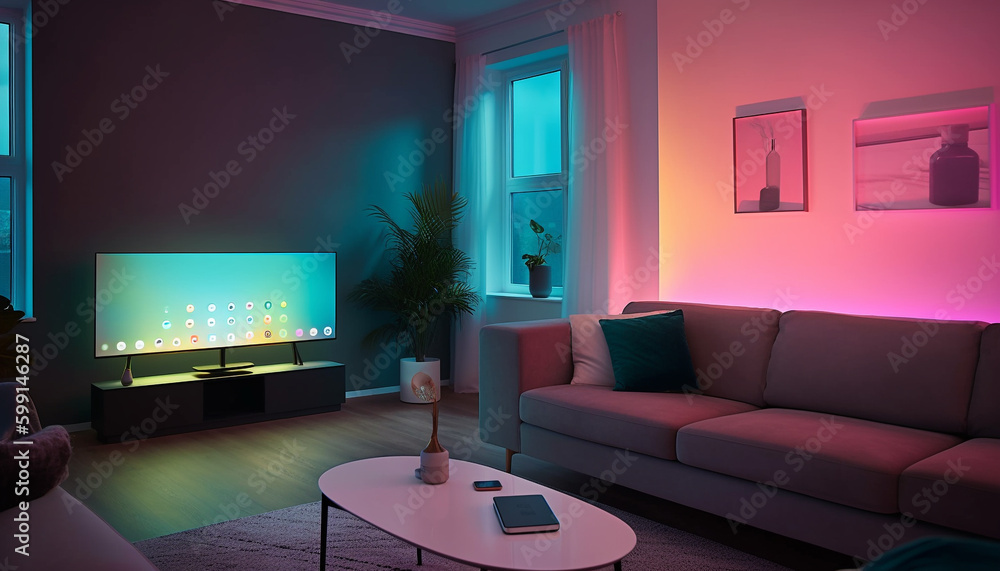 Comfortable modern living room with elegant decoration generated by AI