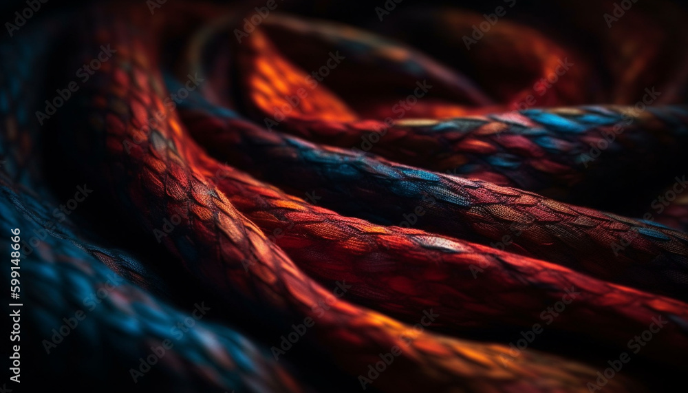 Woven rope tied knot, sailing yacht decoration generated by AI