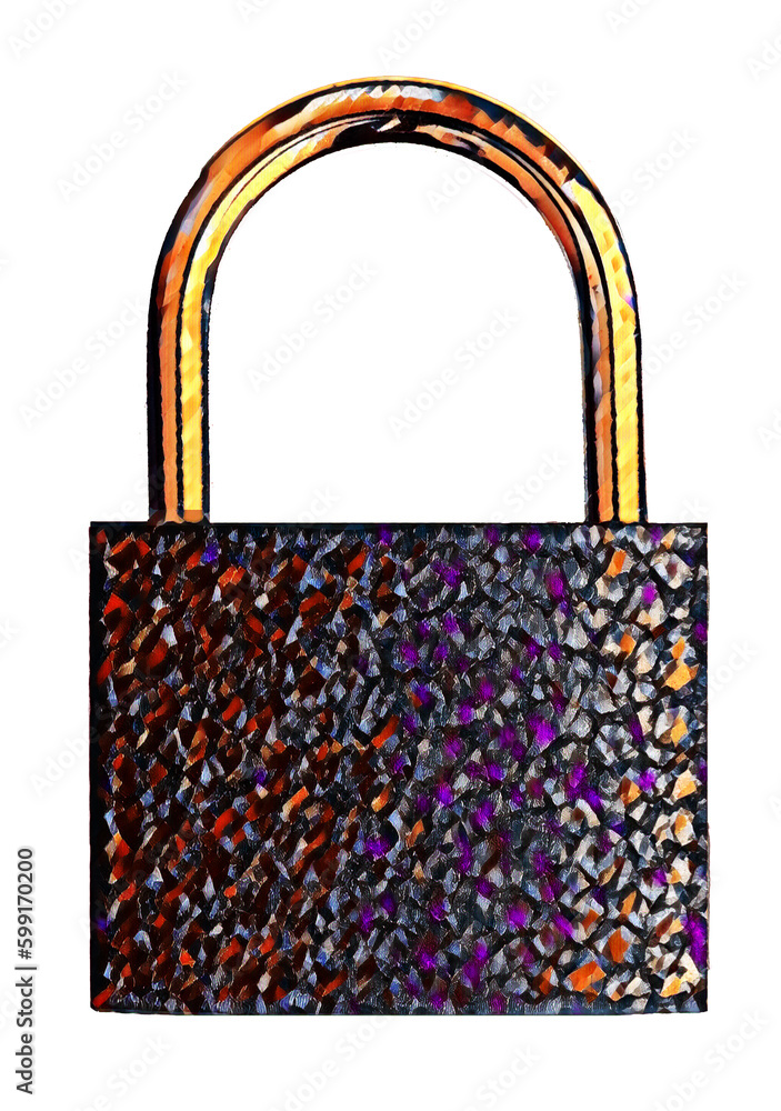 closeup os isolated closed padlock